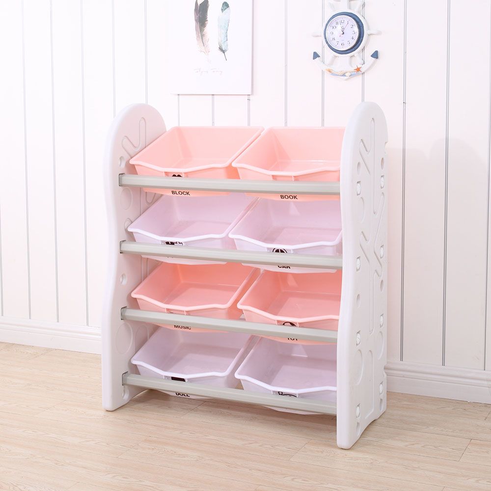 Little Angel-Toy Storage Organizer W/ Bins For Kids Room-Pink