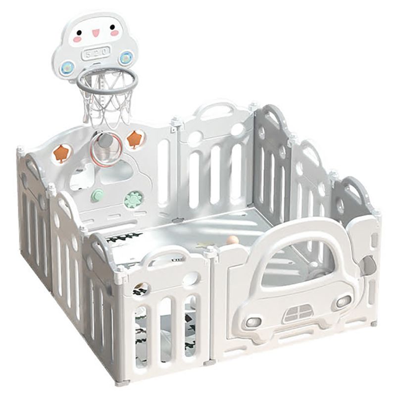 Little Angel-Baby Playpen W/Basketball Hoop And Fence-Grey