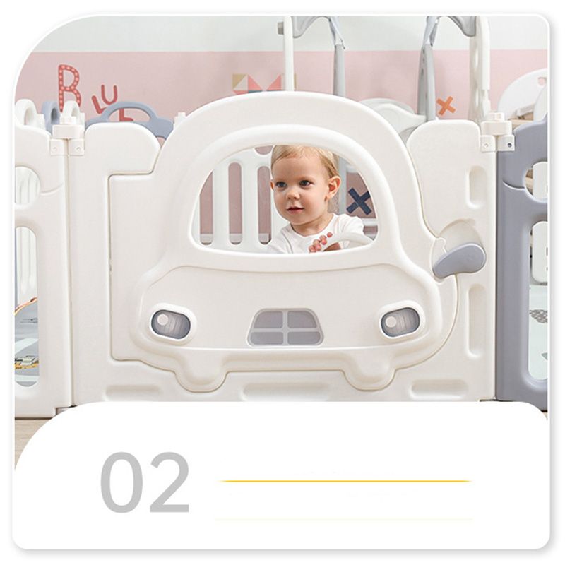 Little Angel-Baby Playpen W/Basketball Hoop And Fence-Grey