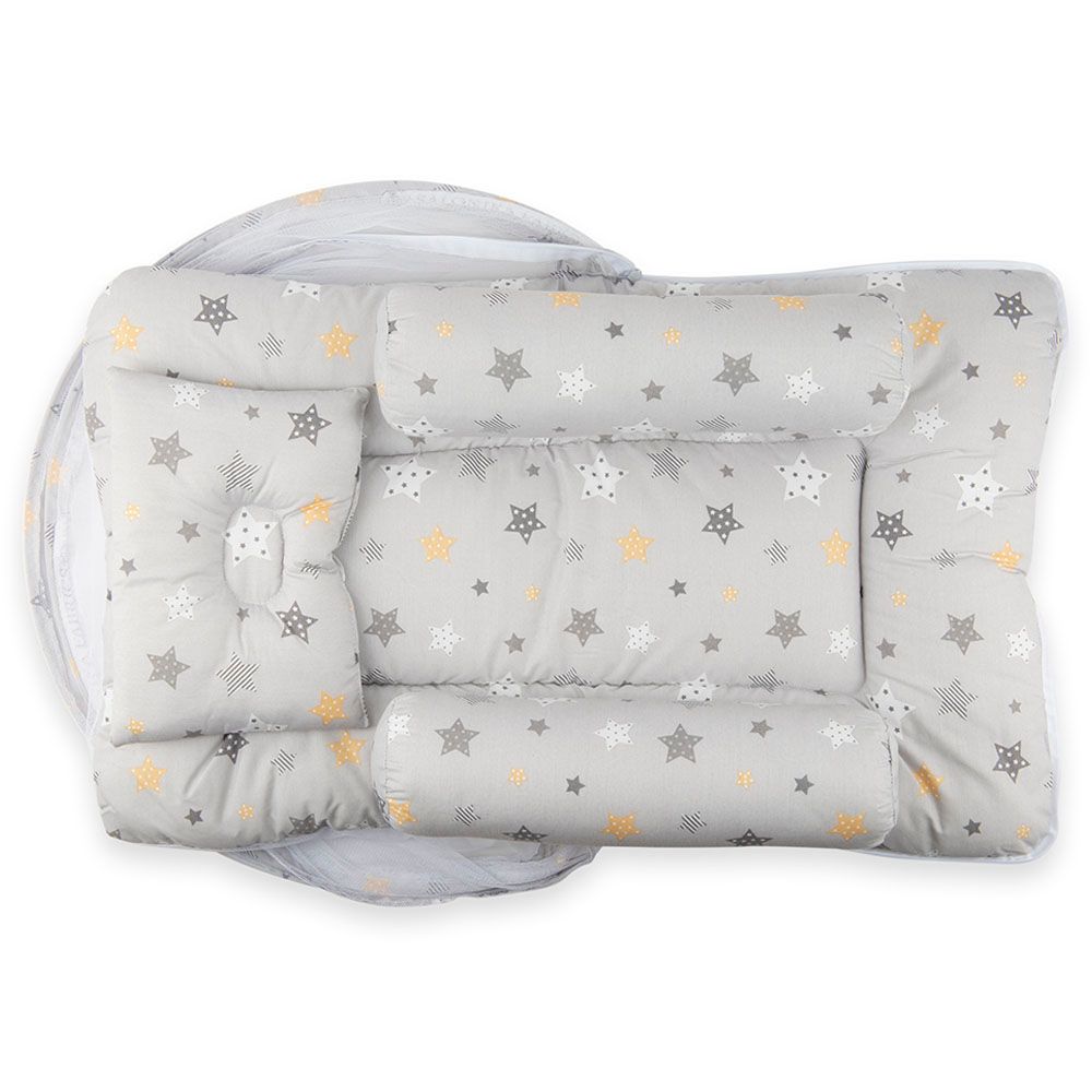 Little Angel - Baby Bed w/ 2 Comfy Bloster & Pillow - Grey