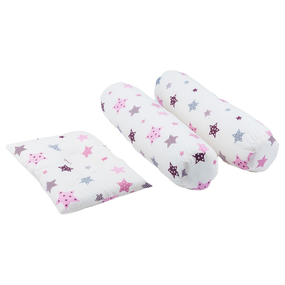 Little Angel - Baby Bed with 2 Comfy Bolster & Pillow - Pink