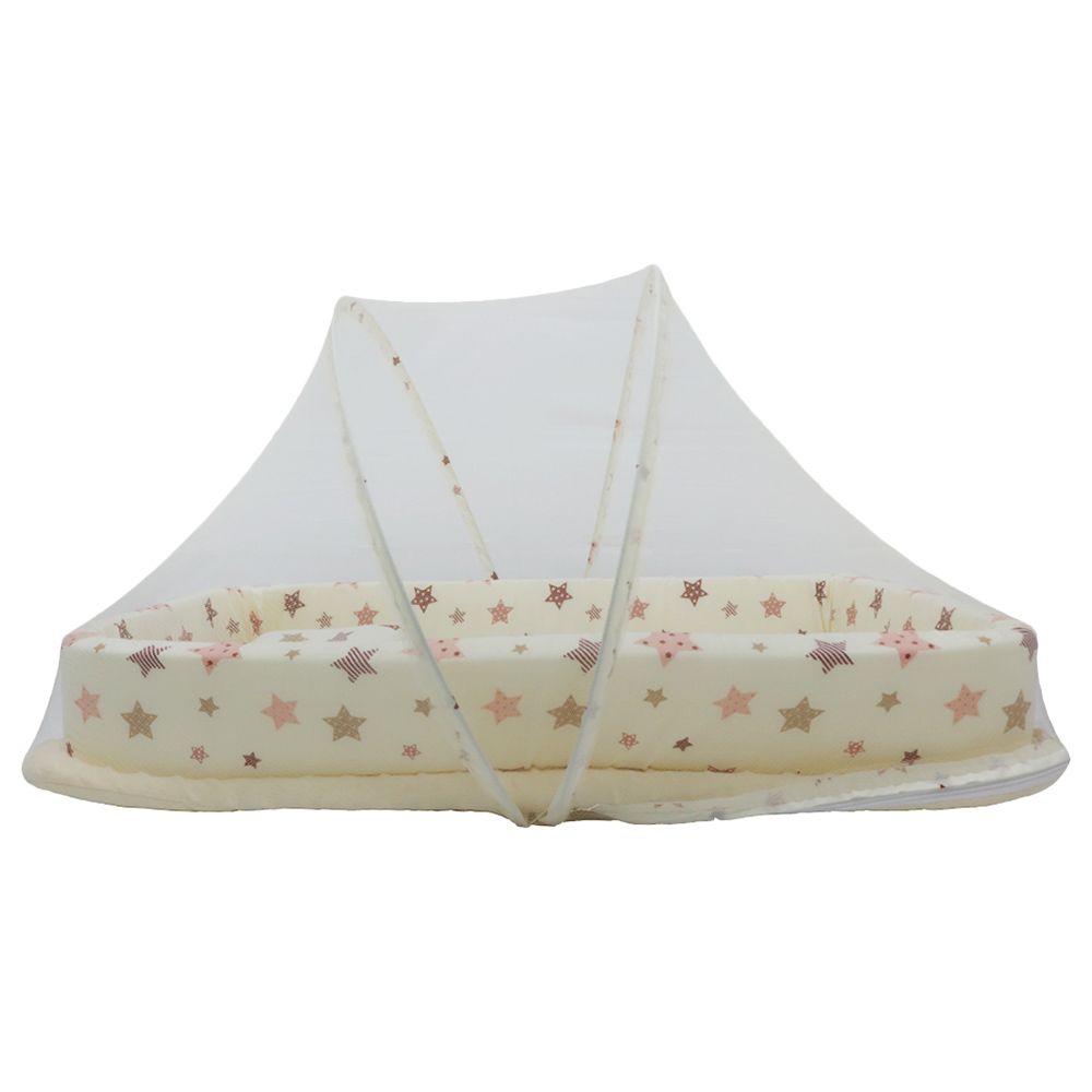 Little Angel - Baby Lounger Portable Bassinet - Star Beige