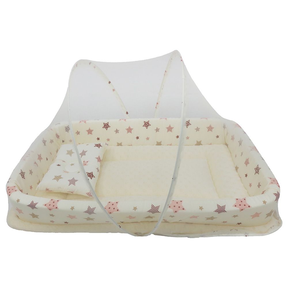 Little Angel - Baby Lounger Portable Bassinet - Star Beige