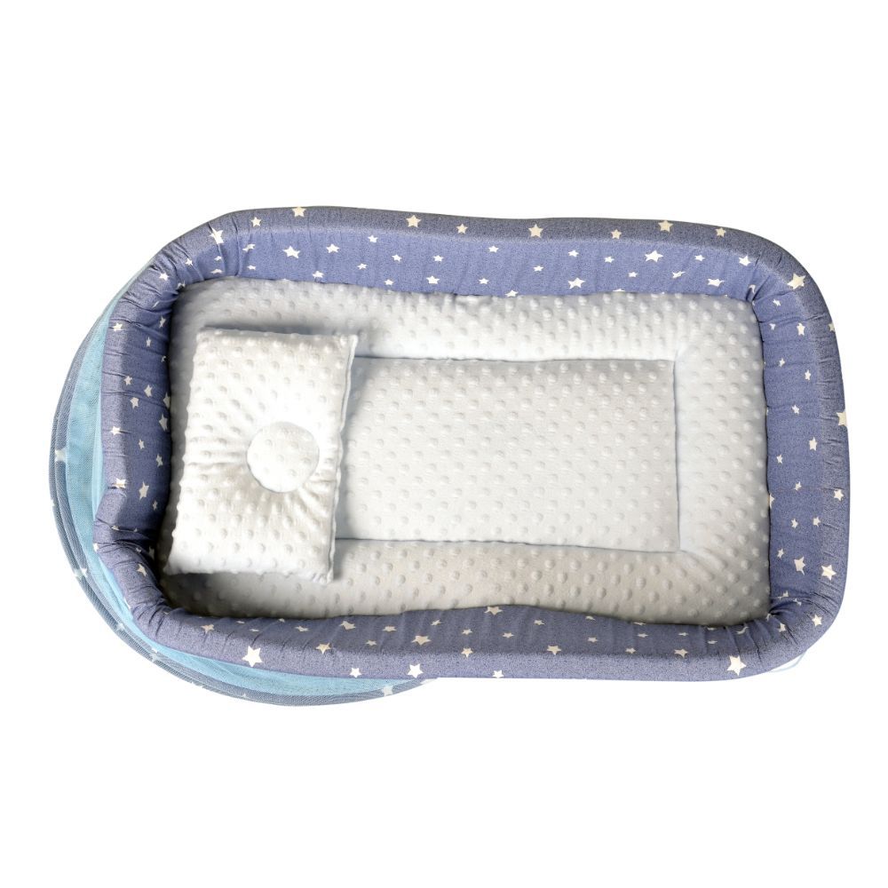 Little Angel - Baby Bed w/Comfy Paddings - Blue