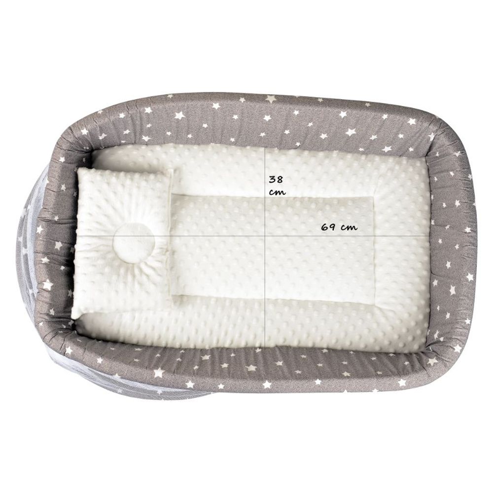 Little Angel - Baby Bed with Comfy Paddings - Grey