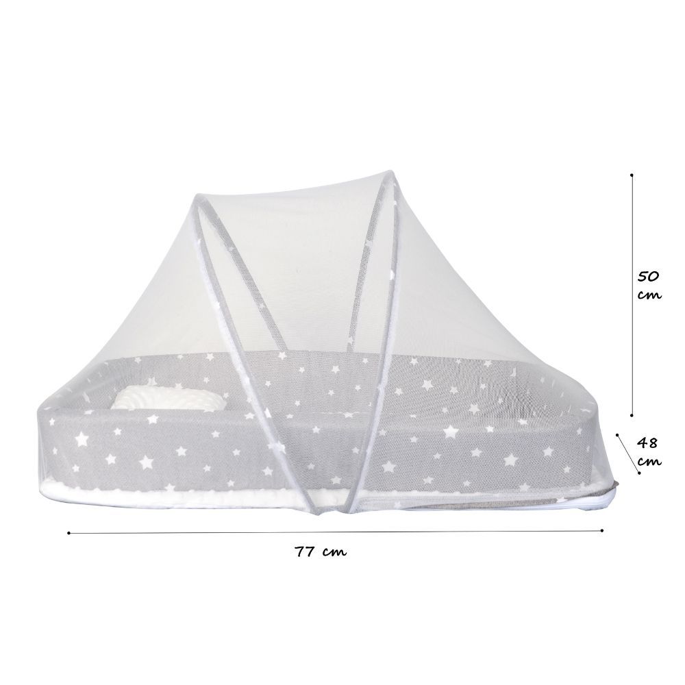 Little Angel - Baby Bed with Comfy Paddings - Grey