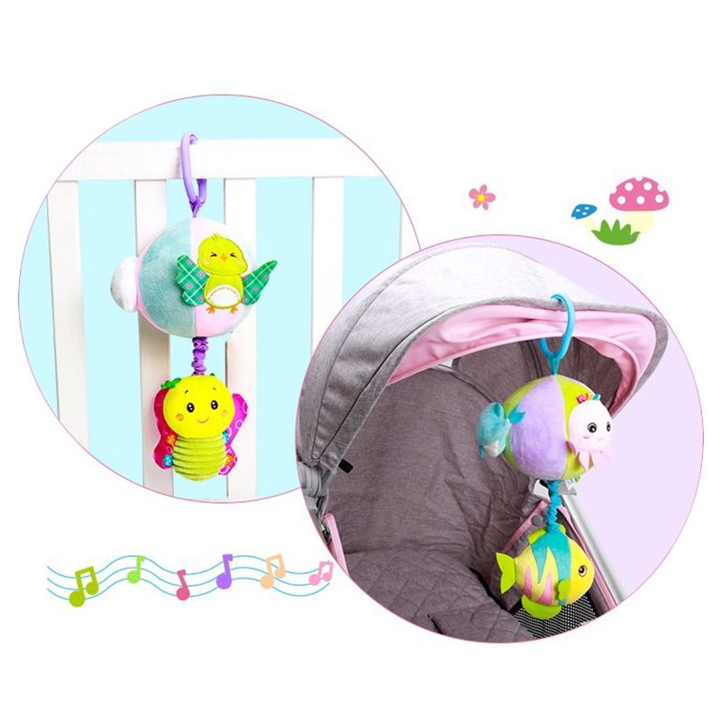 Little Angel - Baby Toys Hanging Rattle Soft Toy - Fish/Flower