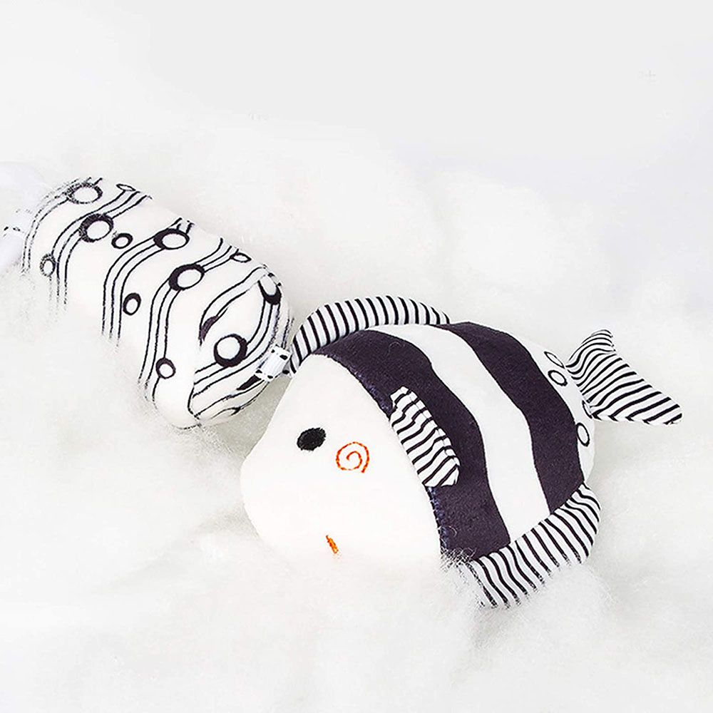 Little Angel - Baby Toys Hanging Rattle Soft Toy - Small Fish - Black