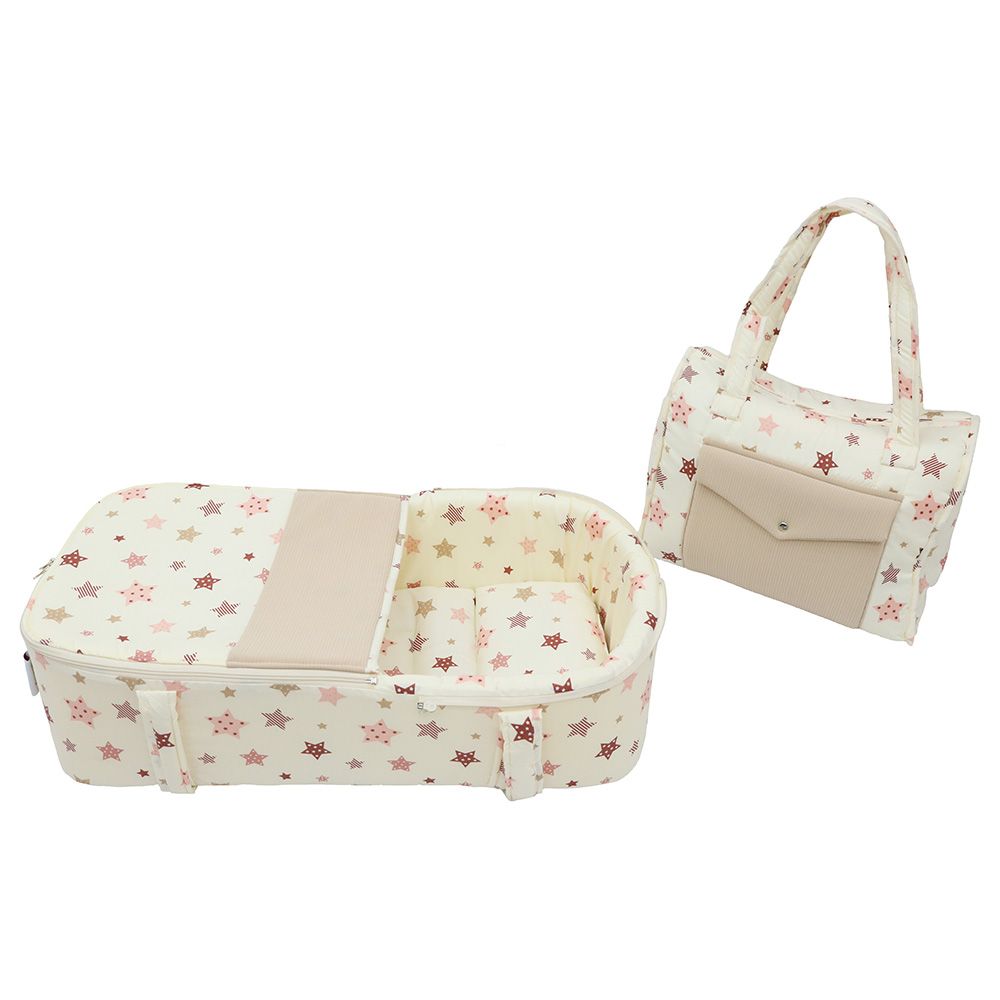 Little Angel - Carry Bassinet w/ Diaper Bag - Star Cream