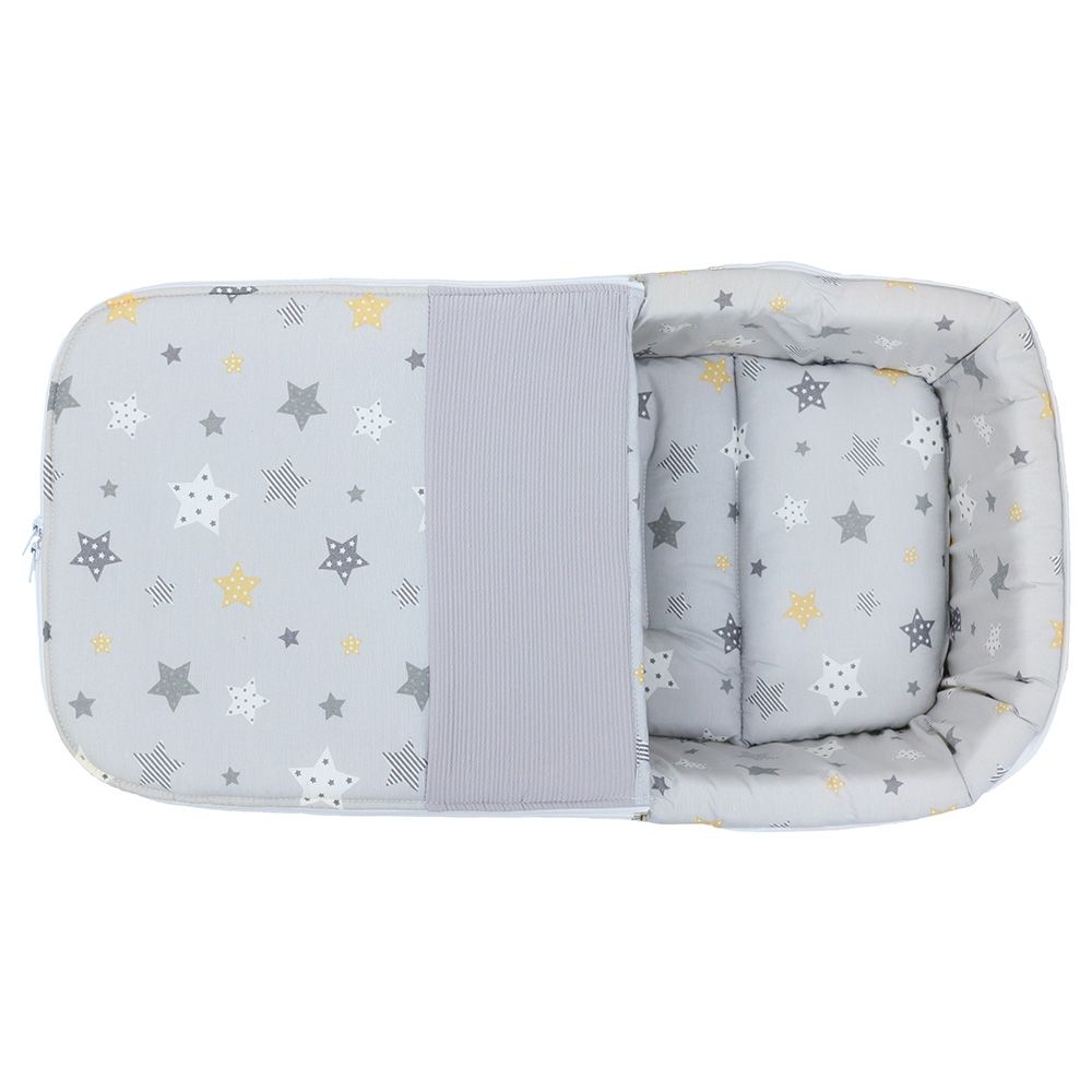 Little Angel - Carry Bassinet w/ Diaper Bag - Star Grey