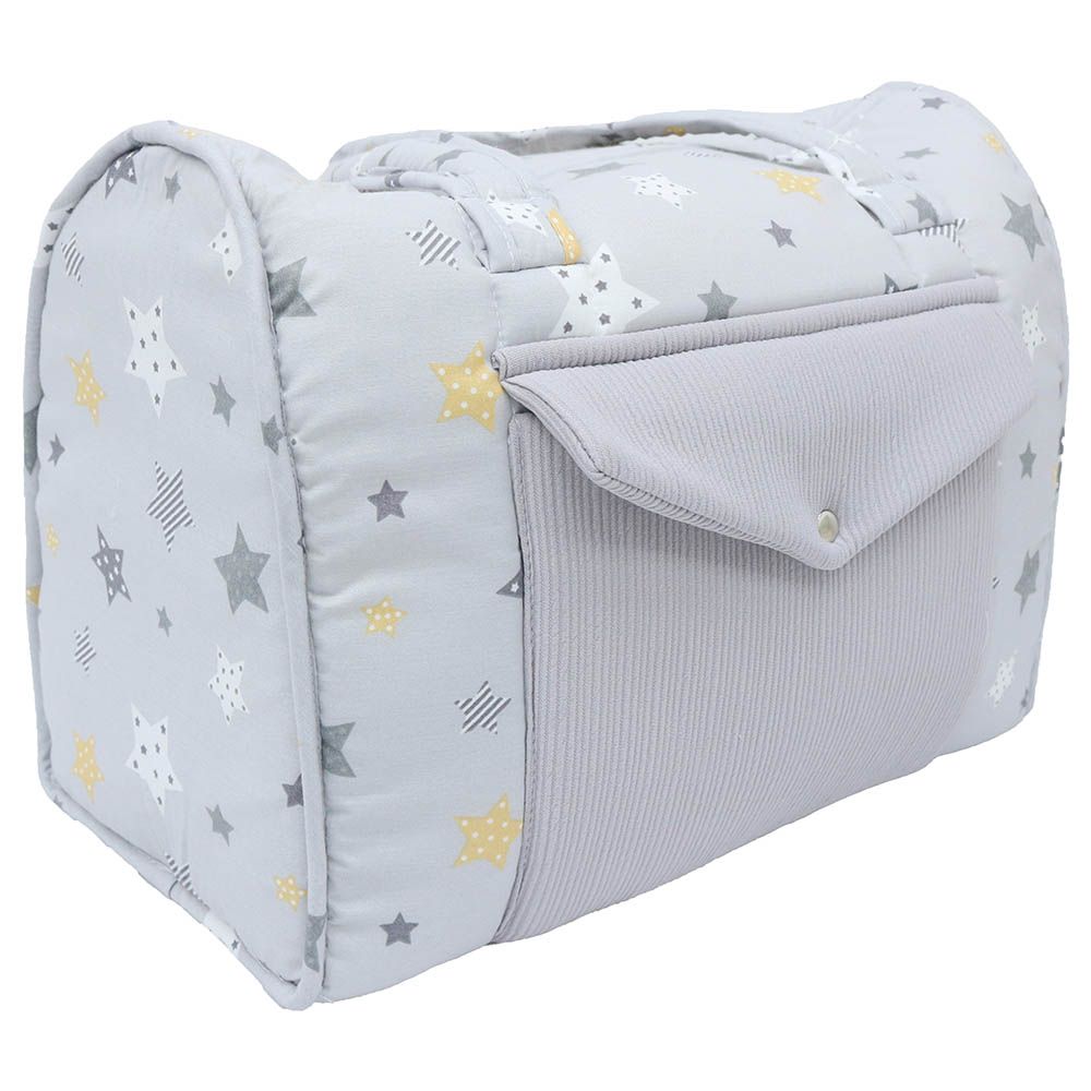 Little Angel - Carry Bassinet w/ Diaper Bag - Star Grey