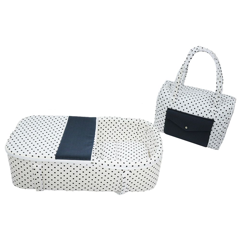 Little Angel - Carry Bassinet w/ Diaper Bag - Polka