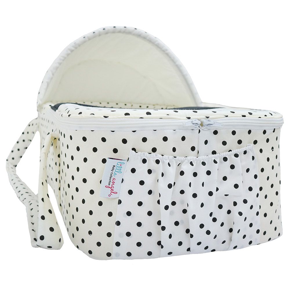 Little Angel - Carry Bassinet w/ Diaper Bag - Polka