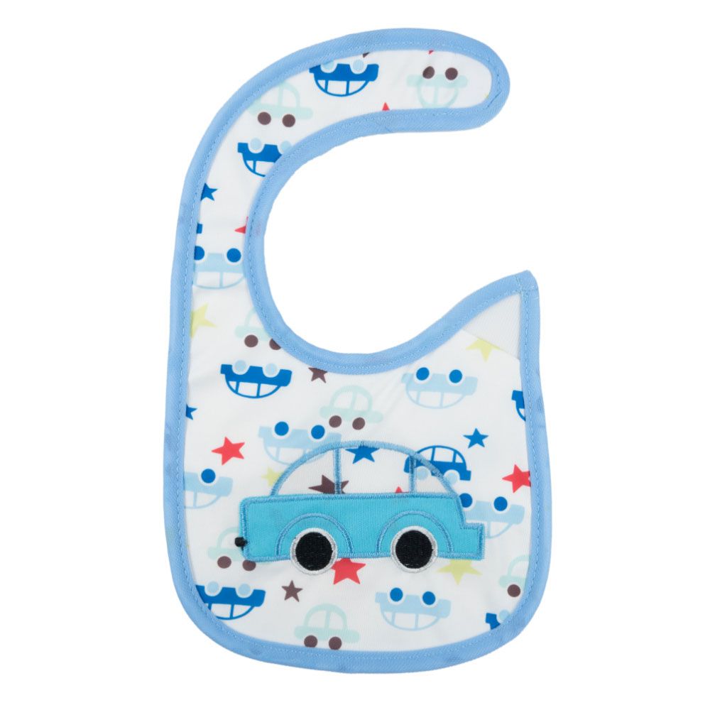 Little Angel - Baby Boys Car Print Cotton Bib - Pack of 2