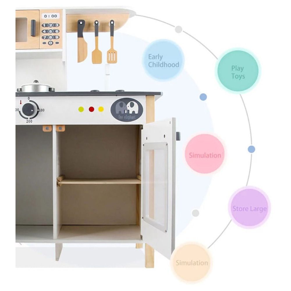 Little Angel - Kids Wooden Cooking Toy Play Set - White