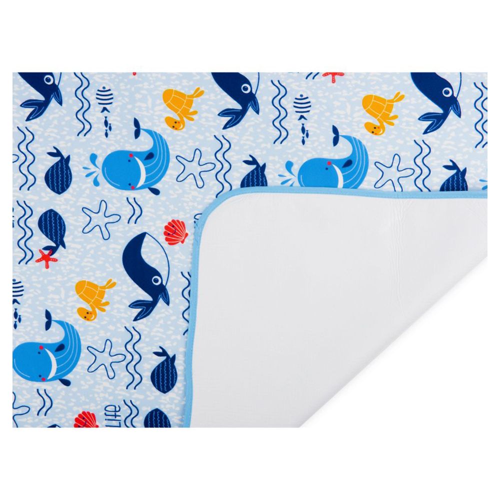 Night Angel - Baby Diaper Whale Changing Mat - Blue