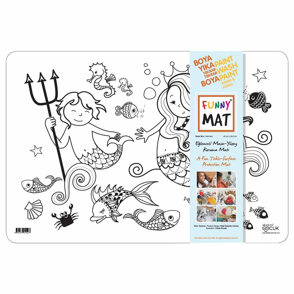 Funny Mat - Reusable Coloring Mats - Mermaid