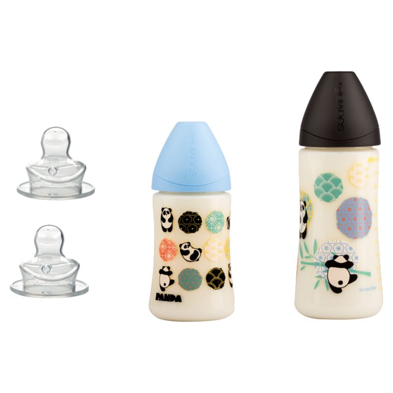 Suavinex Prem Blue Panda Bottle Set With Free Teat