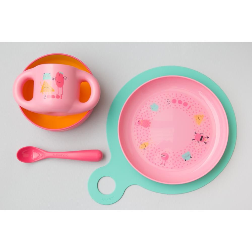 Suavinex -Boo Toddler Feeding Set - Pink