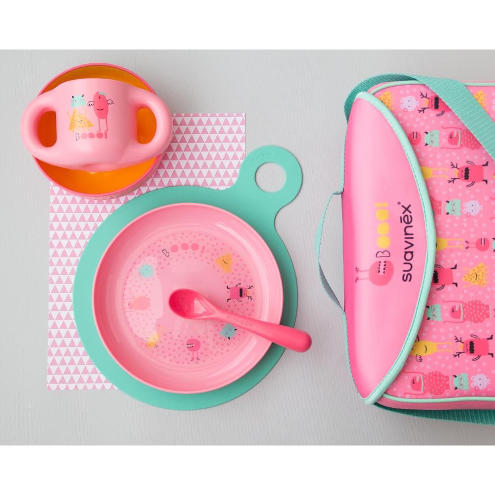 Suavinex -Boo Toddler Feeding Set - Pink