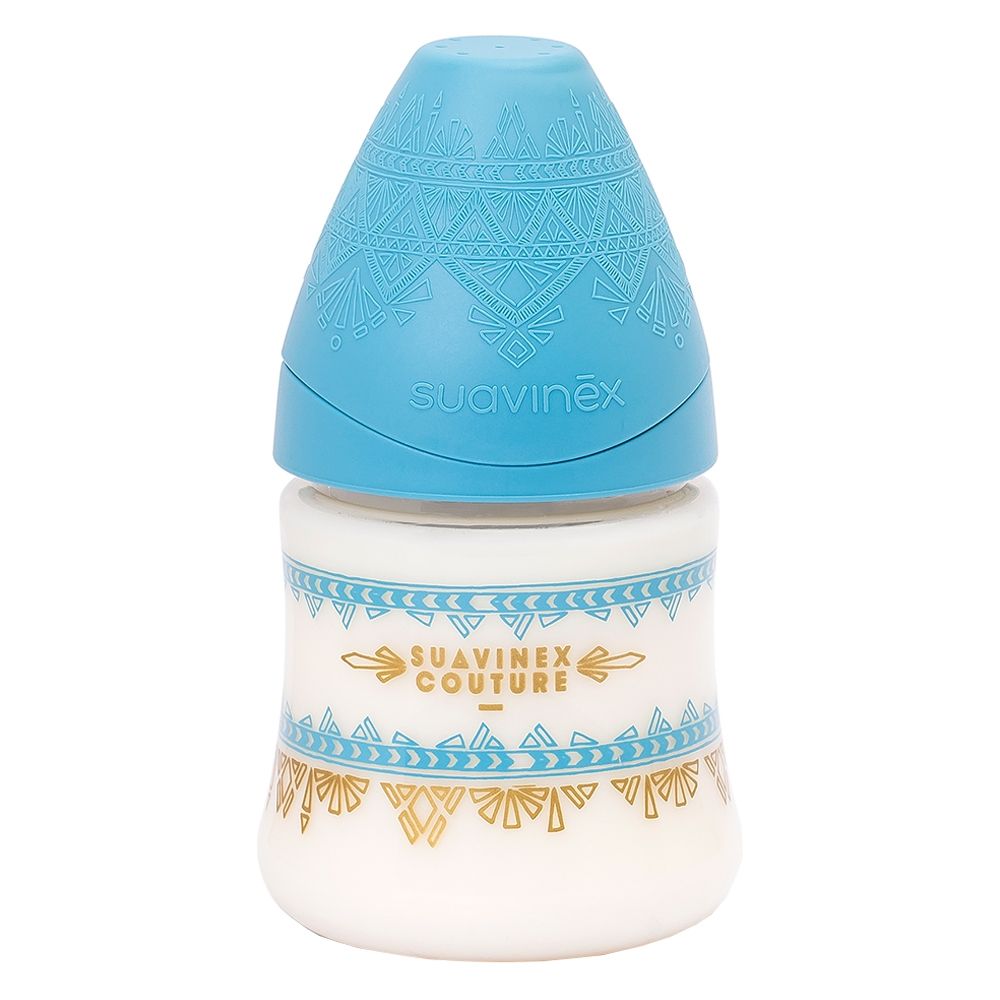 Suavinex - Premium Silicone Feeding Bottle 150ml - Light Blue/Green