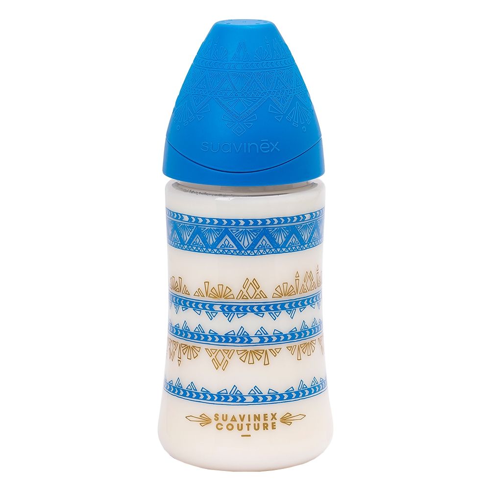 Suavinex - Premium Silicone Feeding Bottle 270ml - Dark Blue/Green