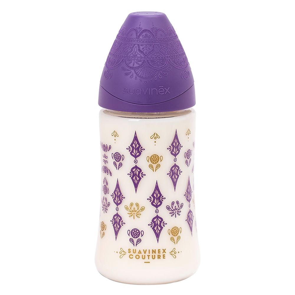 Suavinex - Premium Silicone Feeding Bottle 270ml - Lilac/Pink