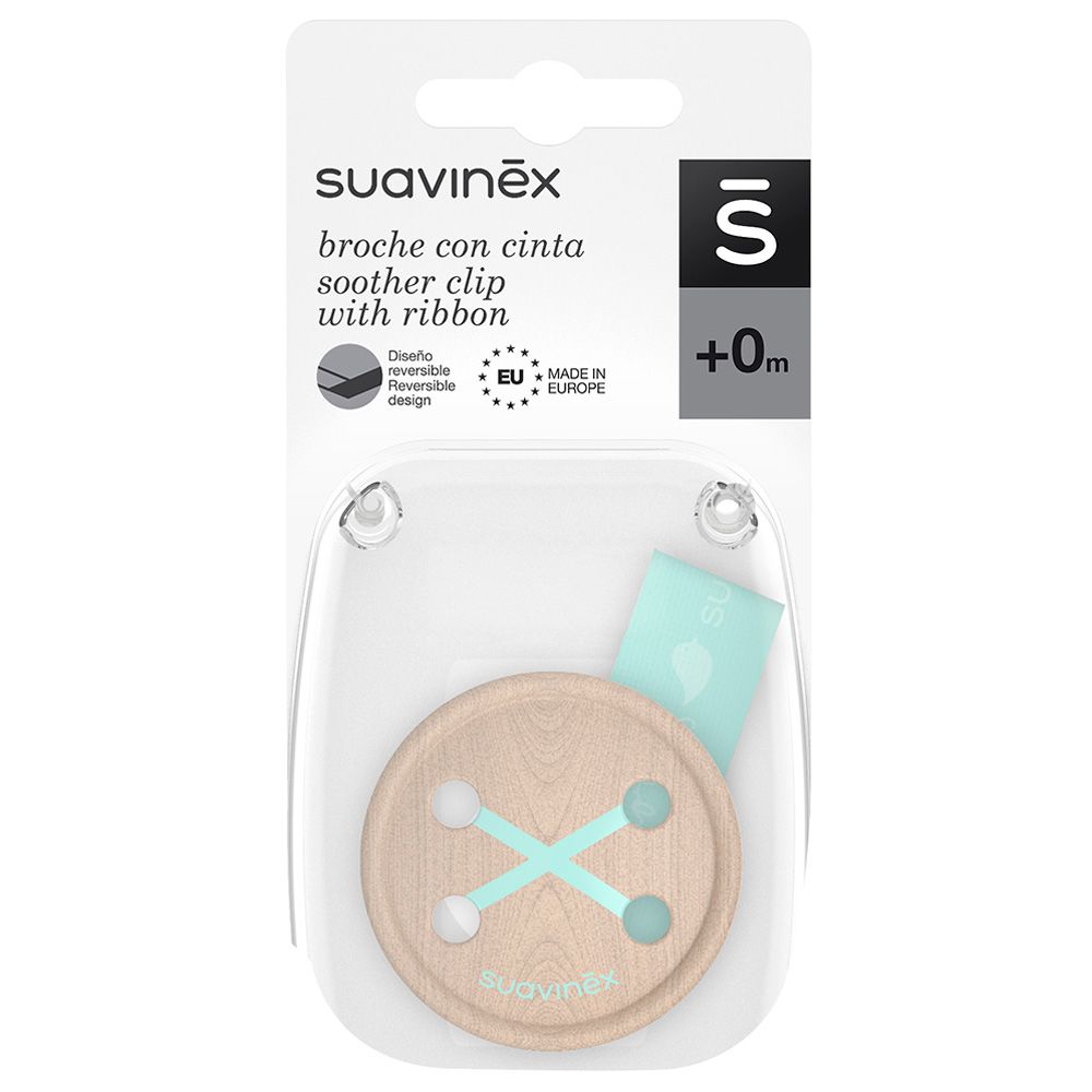 Suavinex - Memories Button Clip With Ribbon - Green