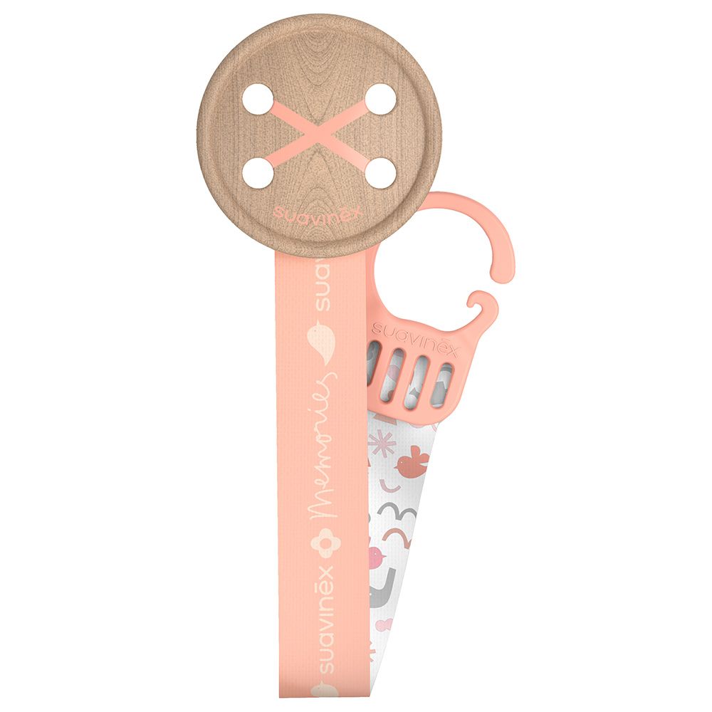 Suavinex - Memories Button Clip With Ribbon - Pink