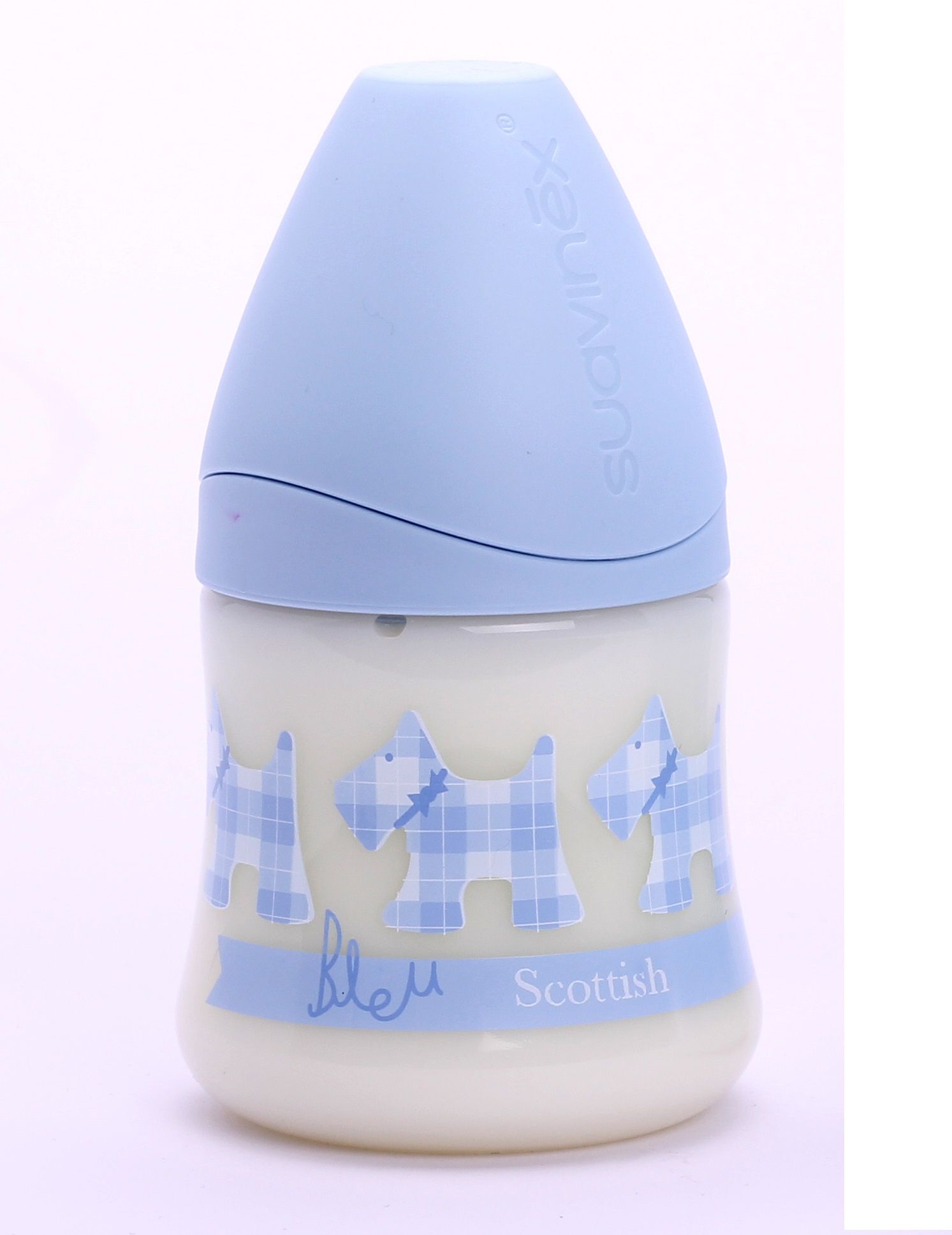 Suavinex - Wide Neck Bottle Anatomical Silicone Teat 150ml T1M Blue - Scottish