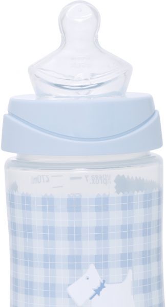 Suavinex - Wide Neck Bottle Anatomical Silicone Teat 270ml T1M Blue - Scottish