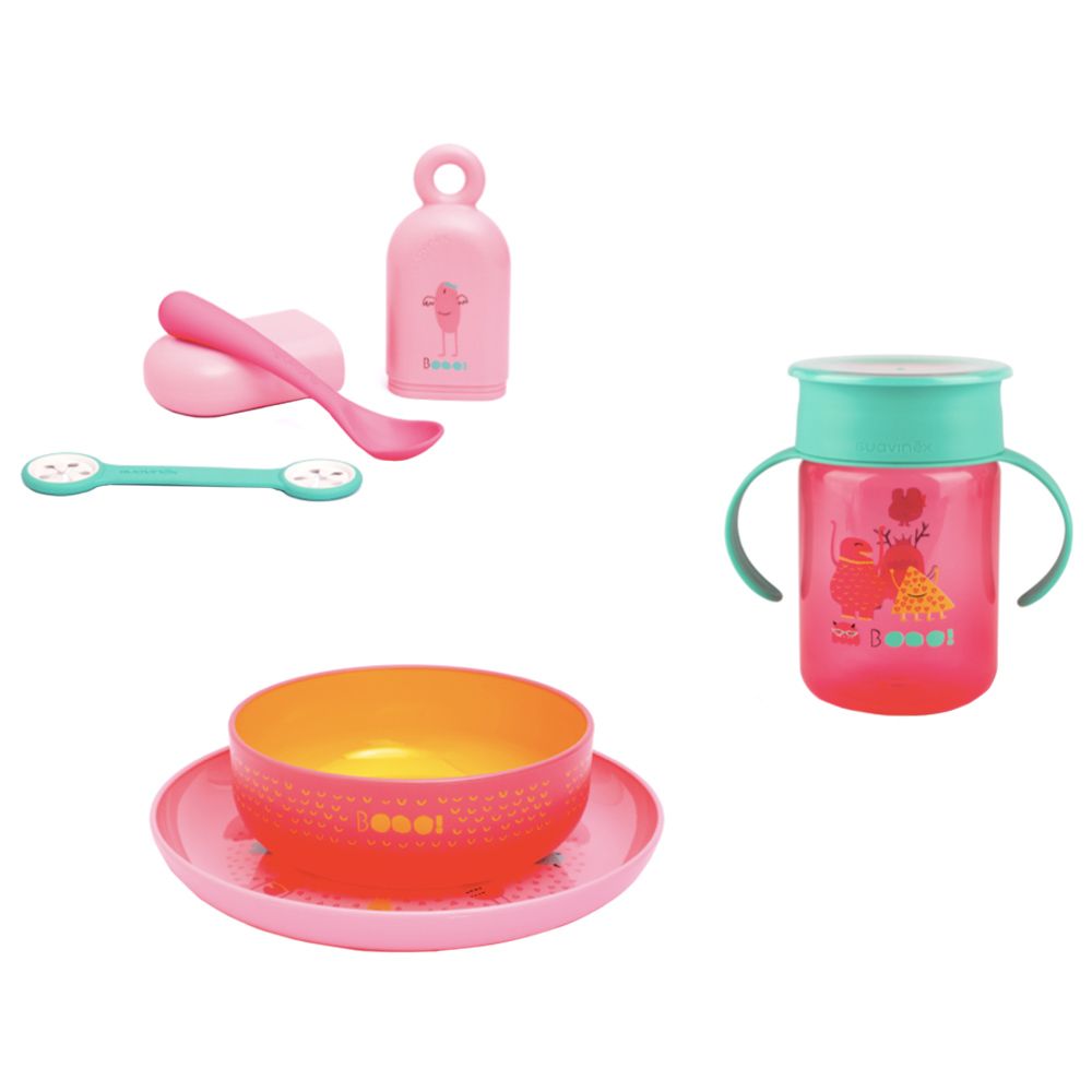 Suavinex - Sale Bundle Feeding Set On The Go Pink