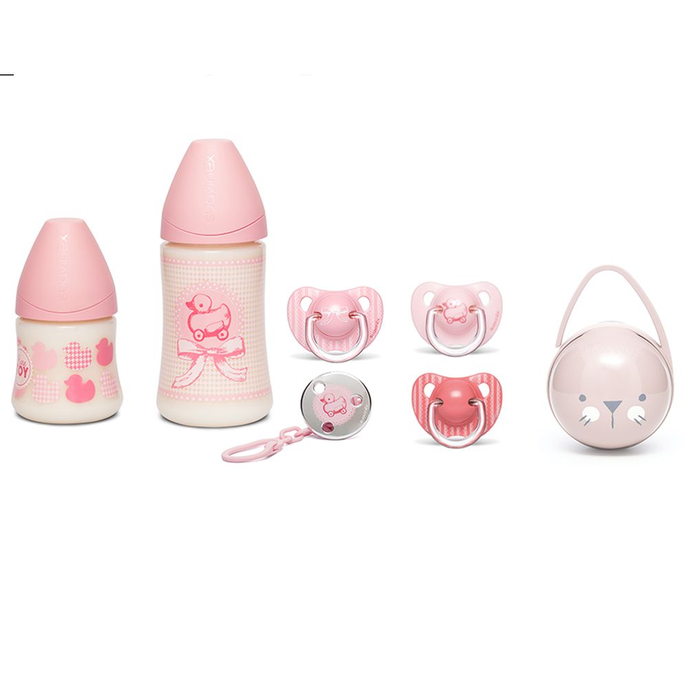 Suavinex - Duck Design Girl Collection Set - Pink