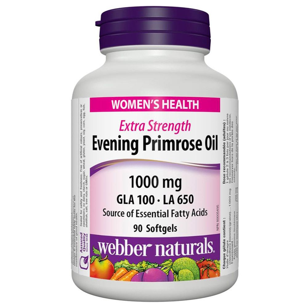 Webber Naturals - Evening Primrose Oil 1000mg Softgels - 90pcs