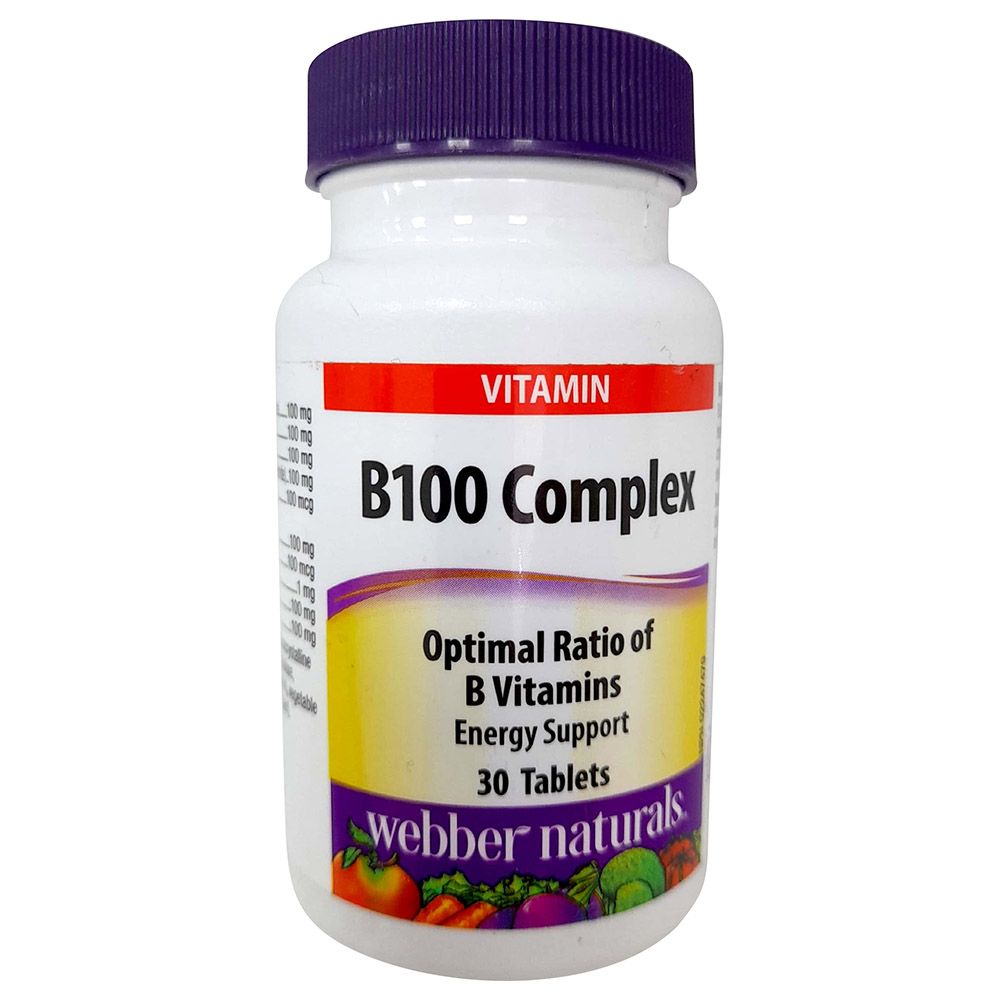 Webber Naturals - Vitamin B100 Complex Tablets - 30's