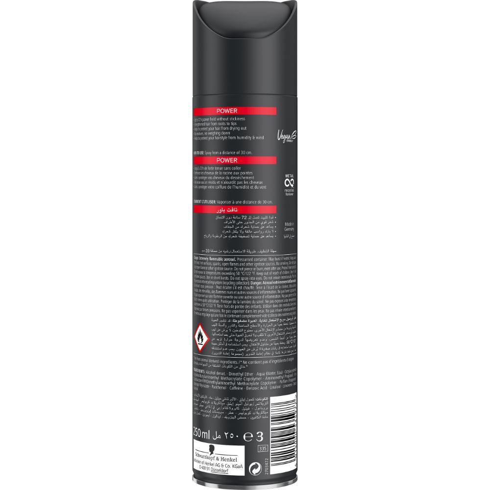 Taft - Hair Spray Power Lacquer Black 250ml