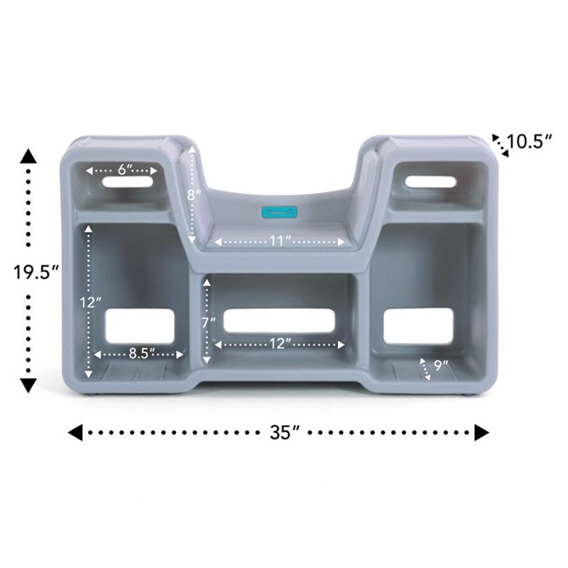 Simplay3 - Cozy Cubby Reading Nook Bookshelf w/ 5 compartments - Grey