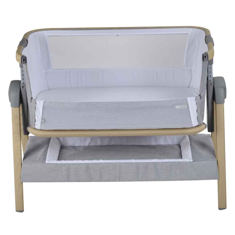 Mini Panda - Natural Co-sleeper Baby Crib 0-6m - Light Grey