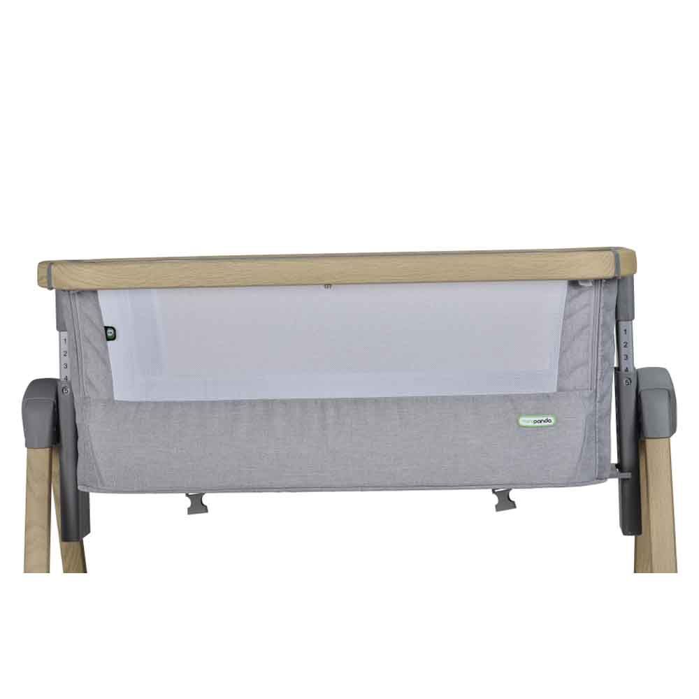 Mini Panda - Natural Co-sleeper Baby Crib 0-6m - Light Grey