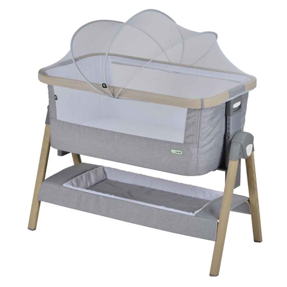 Mini Panda - Natural Co-sleeper Baby Crib 0-6m - Light Grey