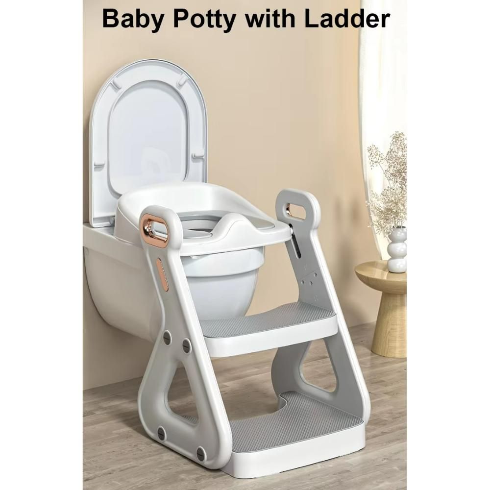 Mini Panda - Little Tots Potty Training Seat w/ Ladder - White