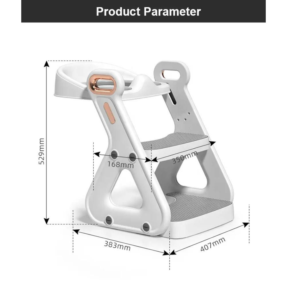 Mini Panda - Little Tots Potty Training Seat w/ Ladder - White