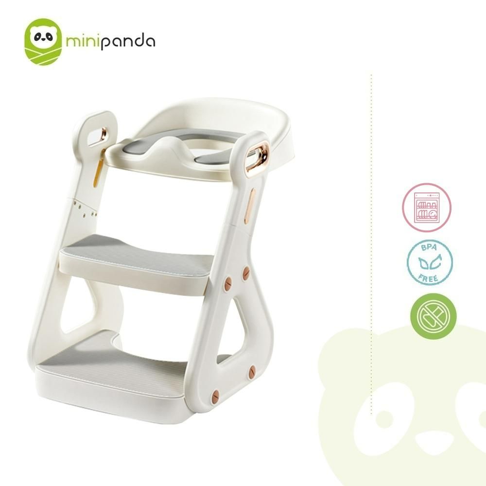 Mini Panda - Little Tots Potty Training Seat w/ Ladder - White