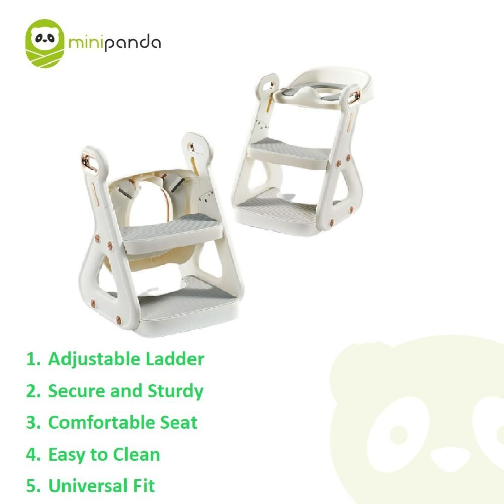 Mini Panda - Little Tots Potty Training Seat w/ Ladder - White