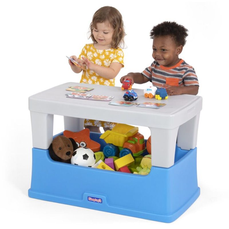 Simplay3 - Play Around Toy Box Table - Grey/Blue