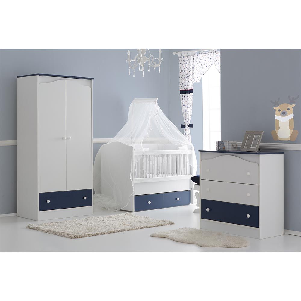 Belis - Nino Convertible Wooden Bed with Drawers 50x100cm - Marina