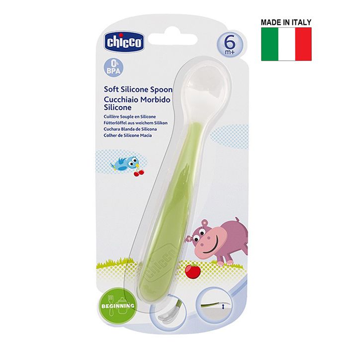 Chicco - Soft Silicone Spoon - Green