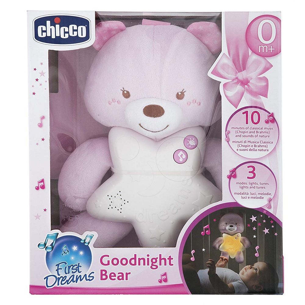 Chicco - Toy First Dreams Goodnight Bear - Pink