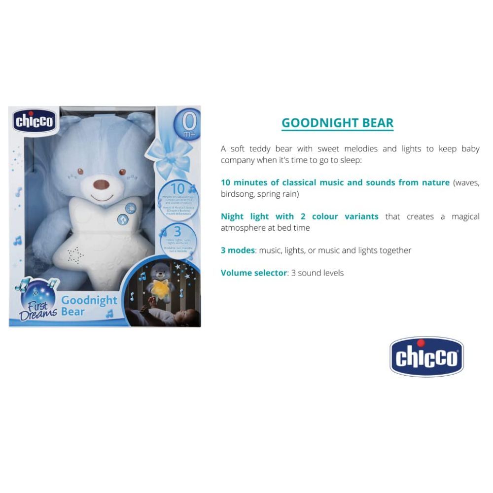 Chicco - Toy First Dreams Goodnight Bear - Blue