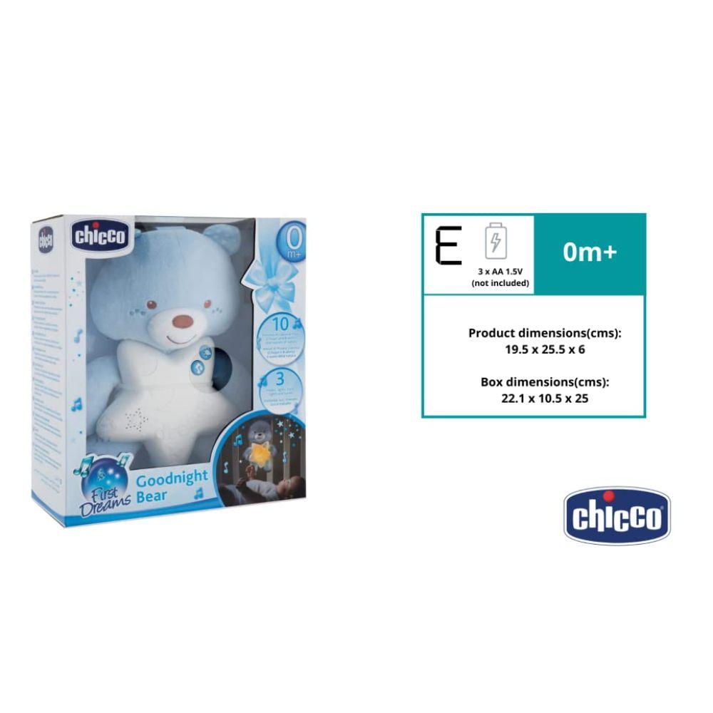 Chicco - Toy First Dreams Goodnight Bear - Blue